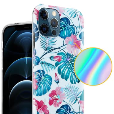iPhone 12 PRO MAX lommebokdeksel Blomster (hvit)