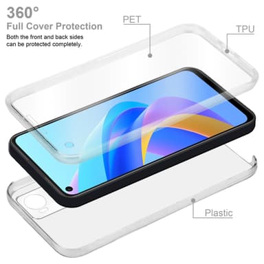 Oppo A36 / A76 Deksel 360 Case Cover (gjennomsiktig)