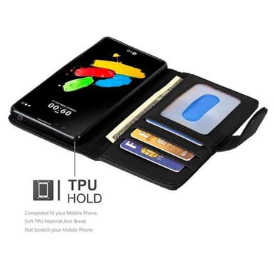 LG K8 2016 lommebokdeksel case (svart)