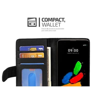 LG K8 2016 lommebokdeksel case (svart)