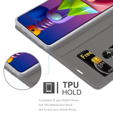 Samsung Galaxy M51 lommebokdeksel etui (grå)
