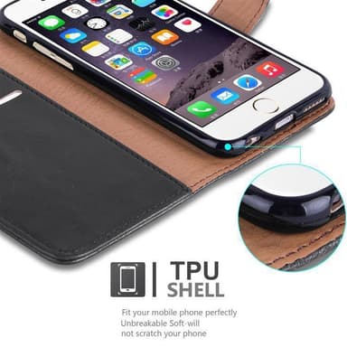 iPhone 6 PLUS / 6S PLUS lommebokdeksel etui (svart)