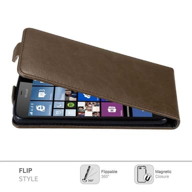 Nokia Lumia 640 XL deksel flip cover (brun)