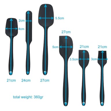 Spatelsett i 6 deler Non-stick Silikon Spatelsett