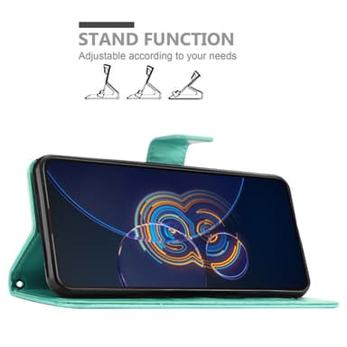 Asus ZenFone 8 FLIP lommebokdeksel Blomster (turkis)