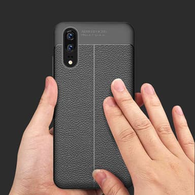 Huawei P20 Deksel Kunstskinn (svart)