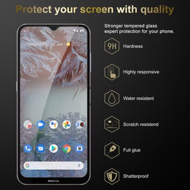 Nokia G10 / G20 Skjermbeskytter Skärmskydd (svart)
