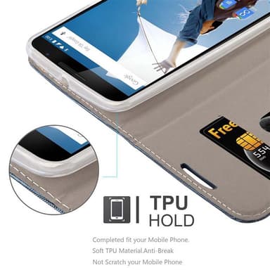 Motorola Google NEXUS 6 lommebokdeksel etui (blå)