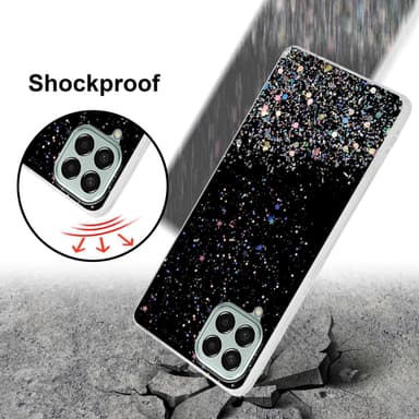 Samsung Galaxy M33 5G Silikondeksel Glitter (Svart)