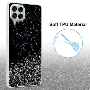 Samsung Galaxy M33 5G Silikondeksel Glitter (Svart)