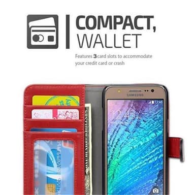 Samsung Galaxy J5 2015 lommebokdeksel cover (rød)
