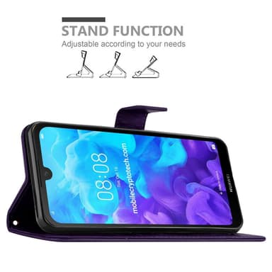 Huawei Y6 PRO 2019 lommebokdeksel Blomster (lilla)