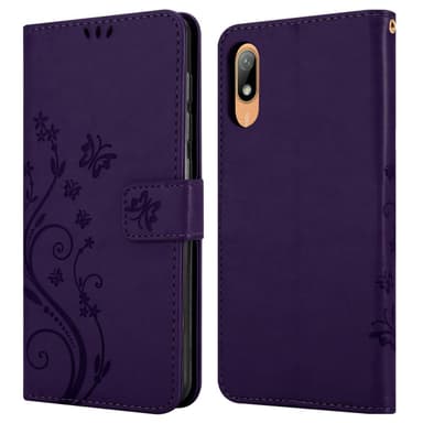 Huawei Y6 PRO 2019 lommebokdeksel Blomster (lilla)