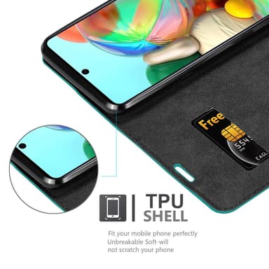 Samsung Galaxy A72 4G / 5G lommebokdeksel case (turkis)