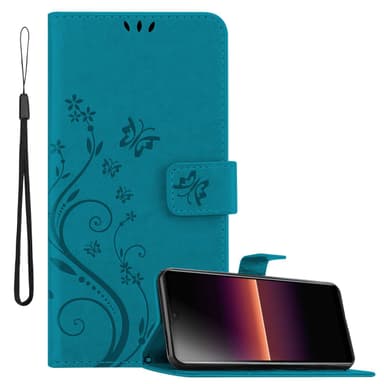 Sony Xperia L4 lommebokdeksel Blomster (Blå)