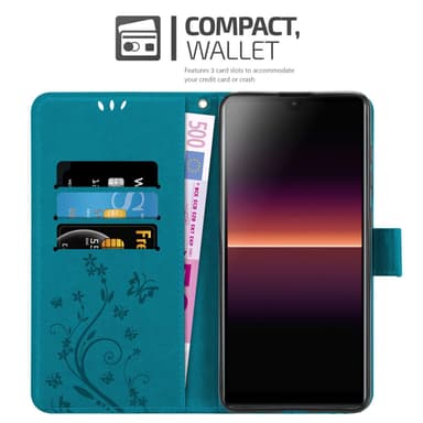 Sony Xperia L4 lommebokdeksel Blomster (Blå)