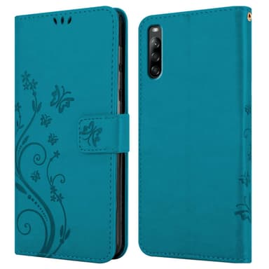 Sony Xperia L4 lommebokdeksel Blomster (Blå)