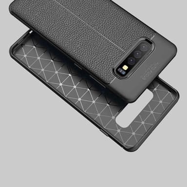 Samsung Galaxy S10 PLUS Deksel Kunstskinn (svart)
