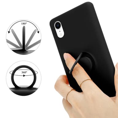 Deksel iPhone XR Ring Case (svart)