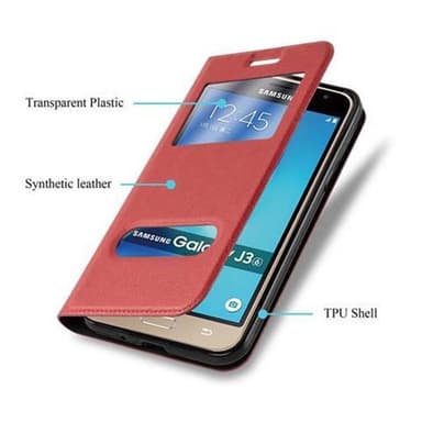 Samsung Galaxy J3 2016 lommebokdeksel cover (rød)