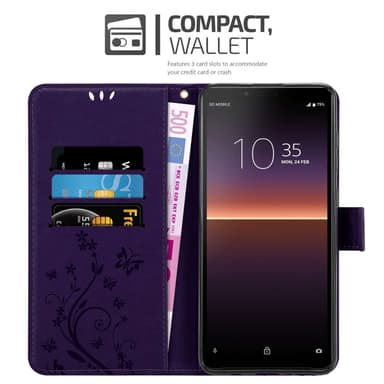 Sony Xperia 10 II lommebokdeksel Blomster (Lilla)