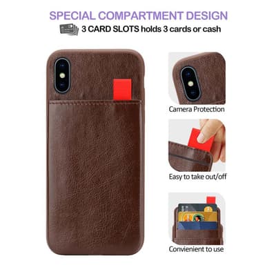 iPhone XS MAX Deksel Kunstskinn (brun)