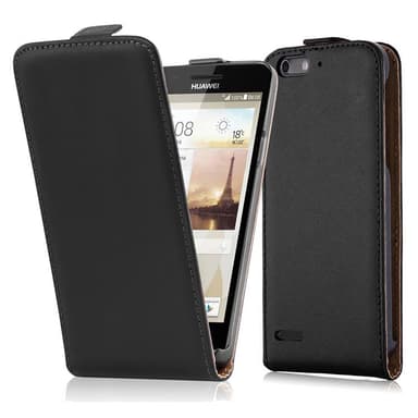 Huawei ASCEND P6 MINI Deksel Flip Case (svart)