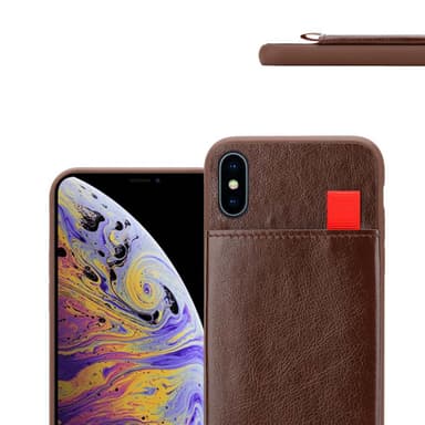 iPhone XS MAX Deksel Kunstskinn (brun)