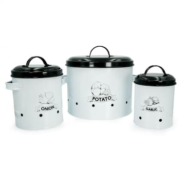 3x Oppbevaringskrukker Mat Metall Oppbevaringskrukker