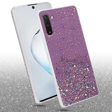 Samsung Galaxy NOTE 10 Silikondeksel Glitter (lilla)
