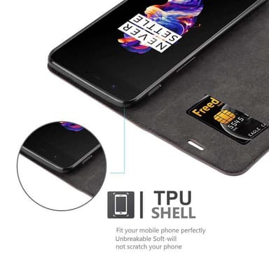 OnePlus 5 lommebokdeksel case (brun)