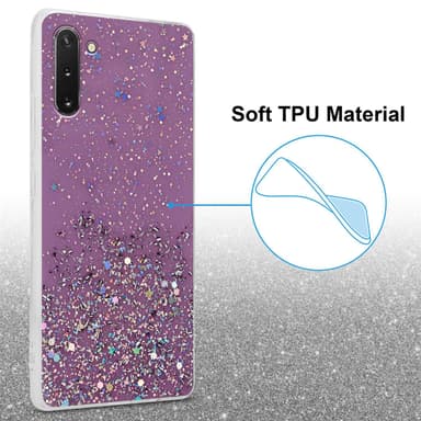 Samsung Galaxy NOTE 10 Silikondeksel Glitter (lilla)