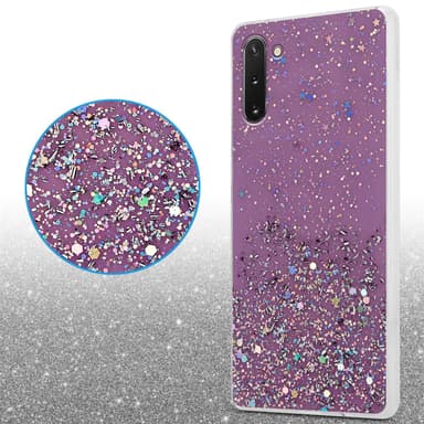 Samsung Galaxy NOTE 10 Silikondeksel Glitter (lilla)