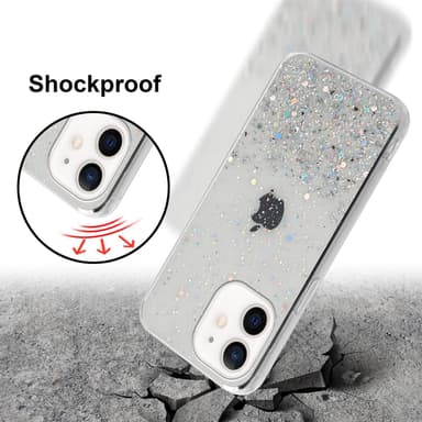 iPhone 12 MINI Silikondeksel Glitter (gjennomsiktig)