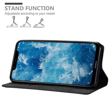 Nokia 7.1 PLUS / X7 lommebokdeksel case (svart)