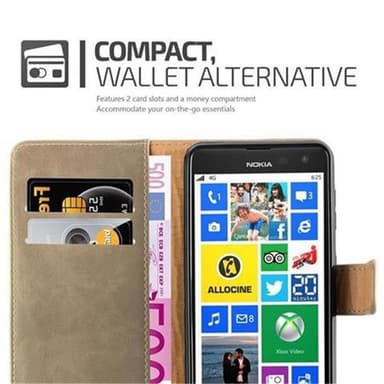 Nokia Lumia 625 lommebokdeksel etui (brun)