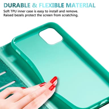 iPhone 11 lommebokdeksel etui (turkis)
