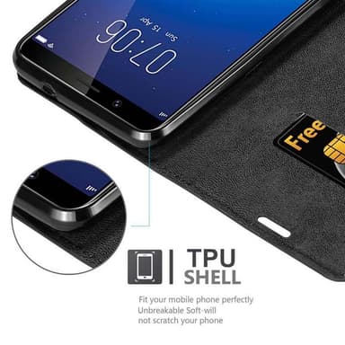 Vivo Y71 lommebokdeksel case (svart)