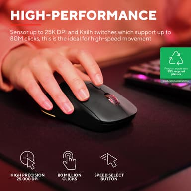 Trust GXT927 REDEX+ trådløs gamingmus (sort)