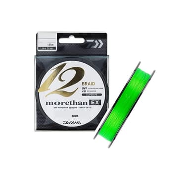 Flettet fiskesnøre Daiwa Morethan 12 Braid EX+SI 0,16mm 135m limegrønn