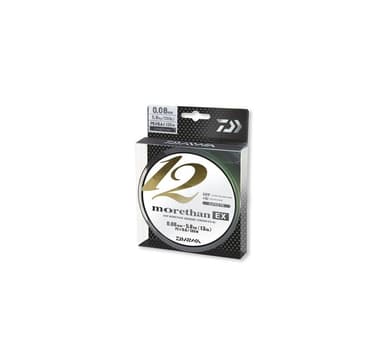 Flettet linje Daiwa Morethan 12 Braid EX+SI 0,18mm 135m limegrønn