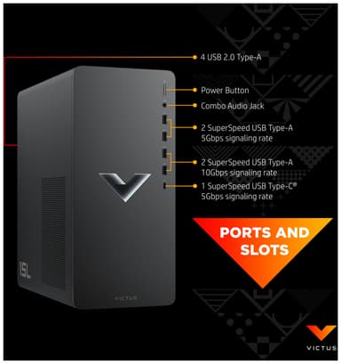 HP Victus 15L stasjonær gaming-PC R5-5/8/512/3050