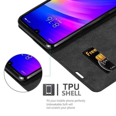 Xiaomi RedMi 7 lommebokdeksel case (svart)