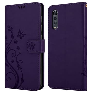LG Velvet lommebokdeksel Blomster (Lilla)