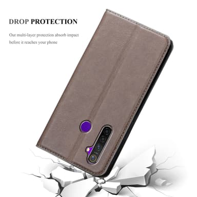 Realme 5 / 5i / 6i / C3 lommebokdeksel case (brun)