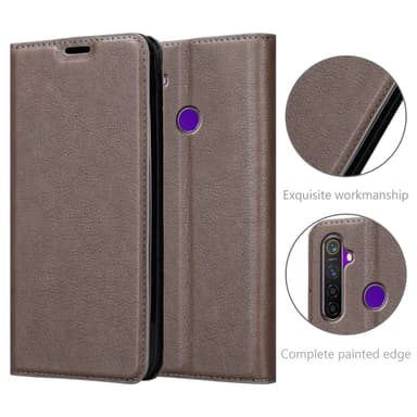Realme 5 / 5i / 6i / C3 lommebokdeksel case (brun)