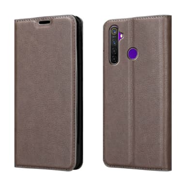 Realme 5 / 5i / 6i / C3 lommebokdeksel case (brun)