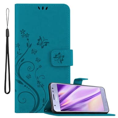 Samsung Galaxy J3 2017 lommebokdeksel Blomster (blå)
