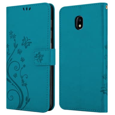 Samsung Galaxy J3 2017 lommebokdeksel Blomster (blå)