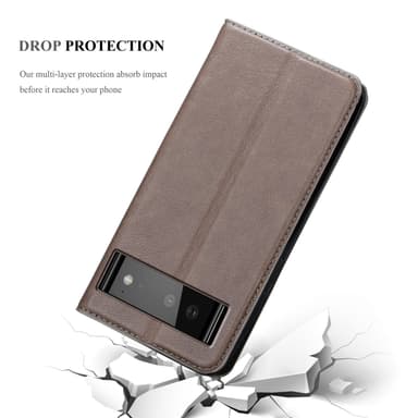 Google PIXEL 6 lommebokdeksel case (brun)
